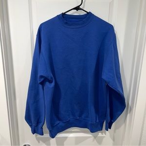 Reebok Vintage Pullover Sweatshirt Retro Embroidered logo Blue Men L made in USA